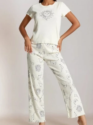 Sinsay - Bawełniana piżama dwuczęściowa - biały