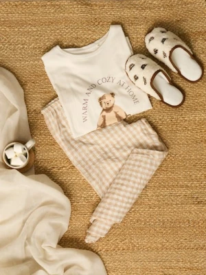 Sinsay - Bawełniana piżama dwuczęściowa - biały