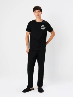 Sinsay - Bawełniana piżama dwuczęściowa - czarny