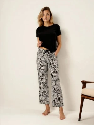 Sinsay - Bawełniana piżama dwuczęściowa - czarny