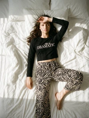 Sinsay - Bawełniana piżama dwuczęściowa - czarny