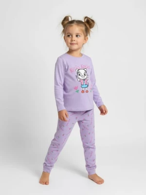 Sinsay - Bawełniana piżama dwuczęściowa Kicia Kocia - fioletowy