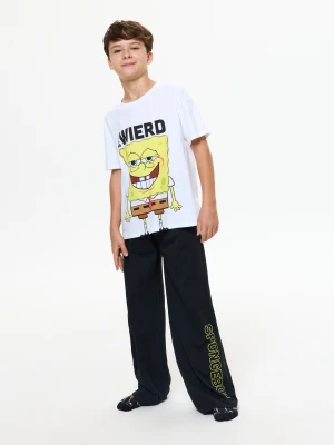 Sinsay - Bawełniana piżama dwuczęściowa SpongeBob - biały