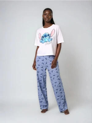 Sinsay - Bawełniana piżama dwuczęściowa Stitch - biały