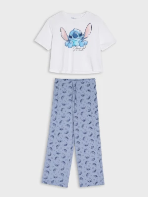 Sinsay - Bawełniana piżama dwuczęściowa Stitch - biały