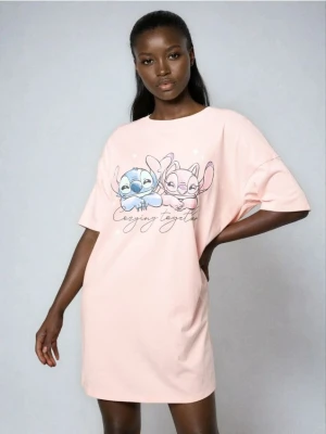 Sinsay - Bawełniana piżama dwuczęściowa Stitch - różowy