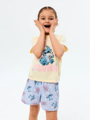 Sinsay - Bawełniana piżama dwuczęściowa Stitch - żółty