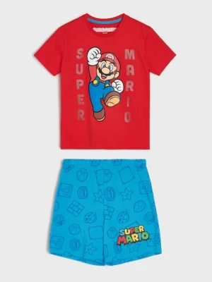 Sinsay - Bawełniana piżama dwuczęściowa Super Mario - czerwony