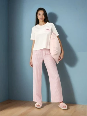 Sinsay - Bawełniana piżama dwuczęściowa z kieszenią - biały