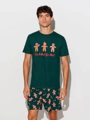 Sinsay - Bawełniana piżama dwuczęściowa z motywem świątecznym - wielobarwny