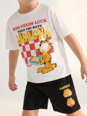 Sinsay - Bawełniana piżama dwuczęściowa z nadrukiem Garfield - biały