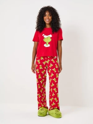 Sinsay - Bawełniana piżama dwuczęściowa z nadrukiem Grinch - czerwony