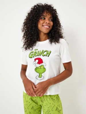 Sinsay - Bawełniana piżama dwuczęściowa z nadrukiem Grinch - kremowy