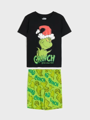 Sinsay - Bawełniana piżama dwuczęściowa z nadrukiem Grinch - wielobarwny