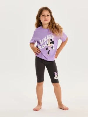 Sinsay - Bawełniana piżama dwuczęściowa z nadrukiem Minnie Mouse - fioletowy