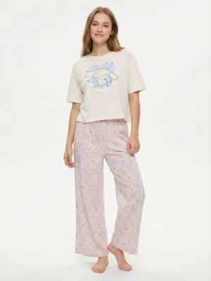 Sinsay - Bawełniana piżama dwuczęściowa z nadrukiem My Melody - kremowy