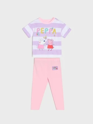 Sinsay - Bawełniana piżama dwuczęściowa z nadrukiem Peppa Pig - różowy
