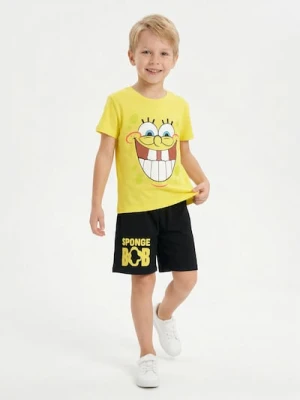 Sinsay - Bawełniana piżama dwuczęściowa z nadrukiem SpongeBob - żółty