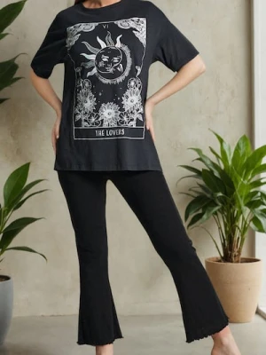 Sinsay - Bawełniana piżama dwuczęściowa z nadrukiem - szary