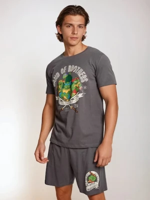 Sinsay - Bawełniana piżama dwuczęściowa z nadrukiem Teenage Mutant Ninja Turtles - szary