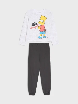 Sinsay - Bawełniana piżama dwuczęściowa z nadrukiem The Simpsons - biały