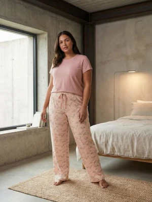 Sinsay - Bawełniana piżama dwuczęściowa z nadrukiem w psy - fioletowy