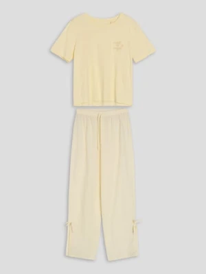 Sinsay - Bawełniana piżama dwuczęściowa - żółty