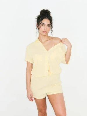 Sinsay - Bawełniana piżama dwuczęściowa - żółty