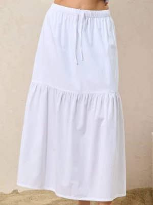 Sinsay - Bawełniana spódnica midi - biały