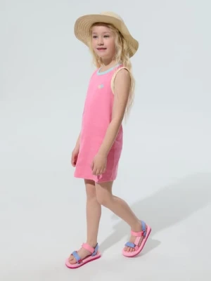 Sinsay - Bawełniana sukienka bez rękawów z haftowanymi sercami - wielobarwny