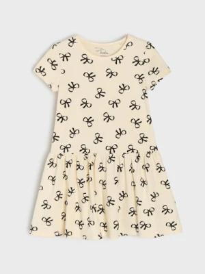 Sinsay - Bawełniana sukienka dresowa - żółty