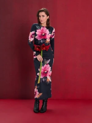 Sinsay - Bawełniana sukienka maxi w kwiaty - wielobarwny