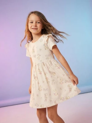 Sinsay - Bawełniana sukienka mini ze wzorem - różowy