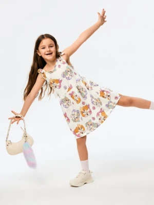 Sinsay - Bawełniana sukienka na ramiączkach PAW Patrol - kremowy