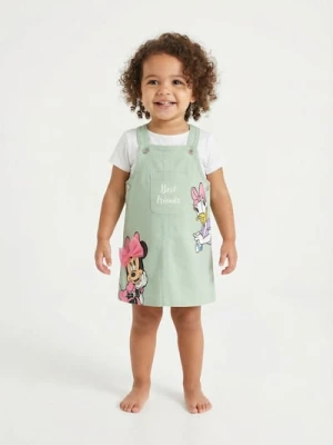 Sinsay - Bawełniana sukienka ogrodniczka Minnie Mouse - zielony