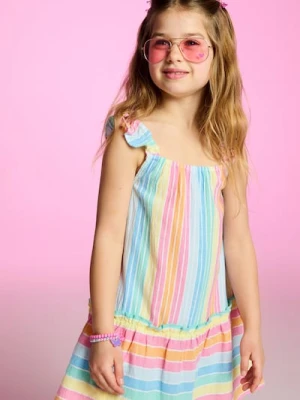 Sinsay - Bawełniana sukienka w paski - wielobarwny