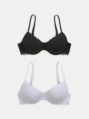 Sinsay - Bawełniane biustonosze push-up 2 pack - wielobarwny