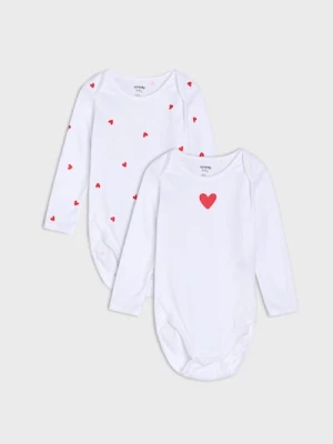 Sinsay - Bawełniane body 2 pack - biały