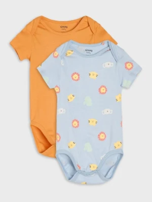 Sinsay - Bawełniane body 2 pack - błękitny