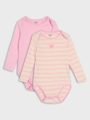 Sinsay - Bawełniane body 2 pack - kremowy