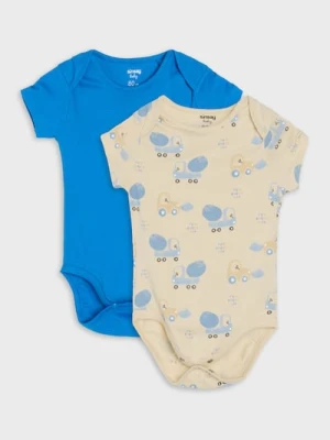 Sinsay - Bawełniane body 2 pack - kremowy