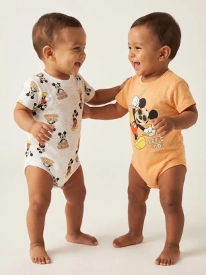 Sinsay - Bawełniane body 2 pack Mickey Mouse - biały
