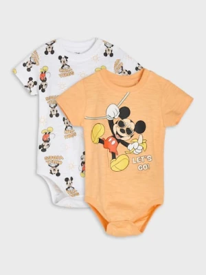 Sinsay - Bawełniane body 2 pack Mickey Mouse - biały