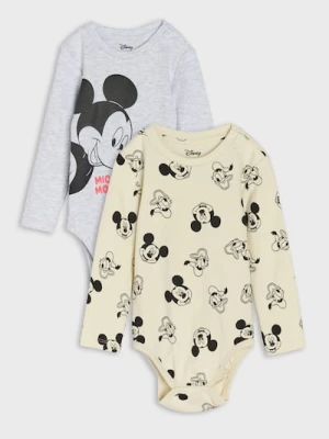 Sinsay - Bawełniane body 2 pack Mickey Mouse - szary
