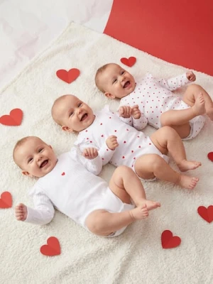 Sinsay - Bawełniane body 3 pack - biały