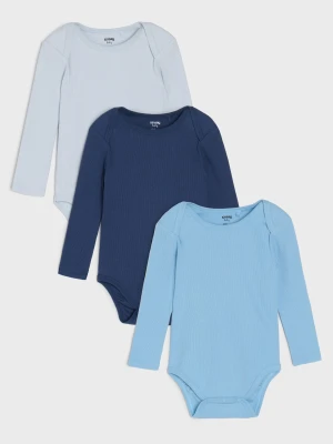 Sinsay - Bawełniane body 3 pack - błękitny