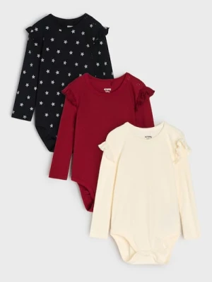 Sinsay - Bawełniane body 3 pack - czarny