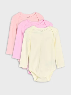 Sinsay - Bawełniane body 3 pack - kremowy