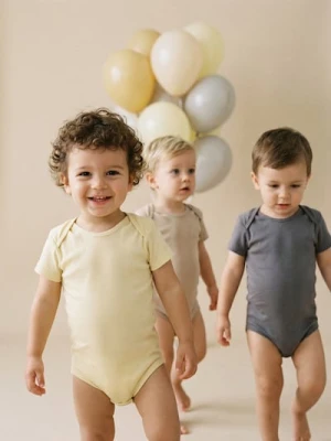 Sinsay - Bawełniane body 3 pack - kremowy