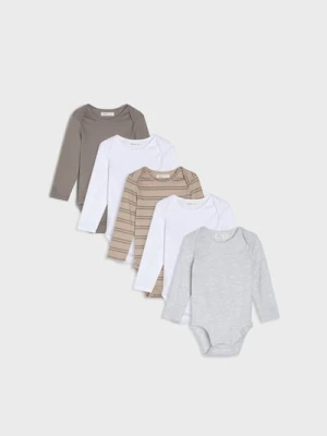 Sinsay - Bawełniane body 5 pack - biały